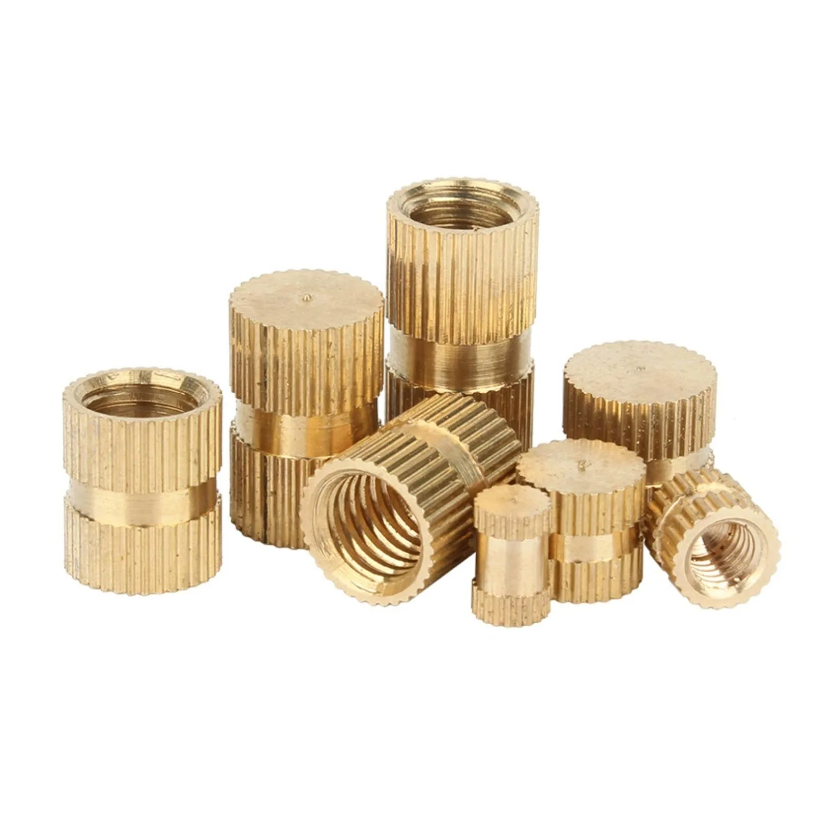 Picture 4: 2/50X Type B Solid Brass Copper Embedded Nutsert Single Pass Blind Hole Injection Molding Knurl Thread Insert Nut M2 M3M4M5M6M10