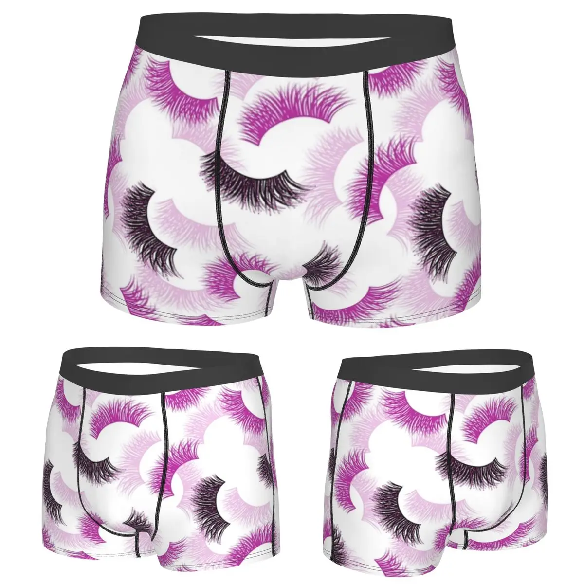 

Boxer Underpants Shorts Eyelash Lashes Pattern Panties Men's Ventilate Underwear for Homme Man Boyfriend Gift