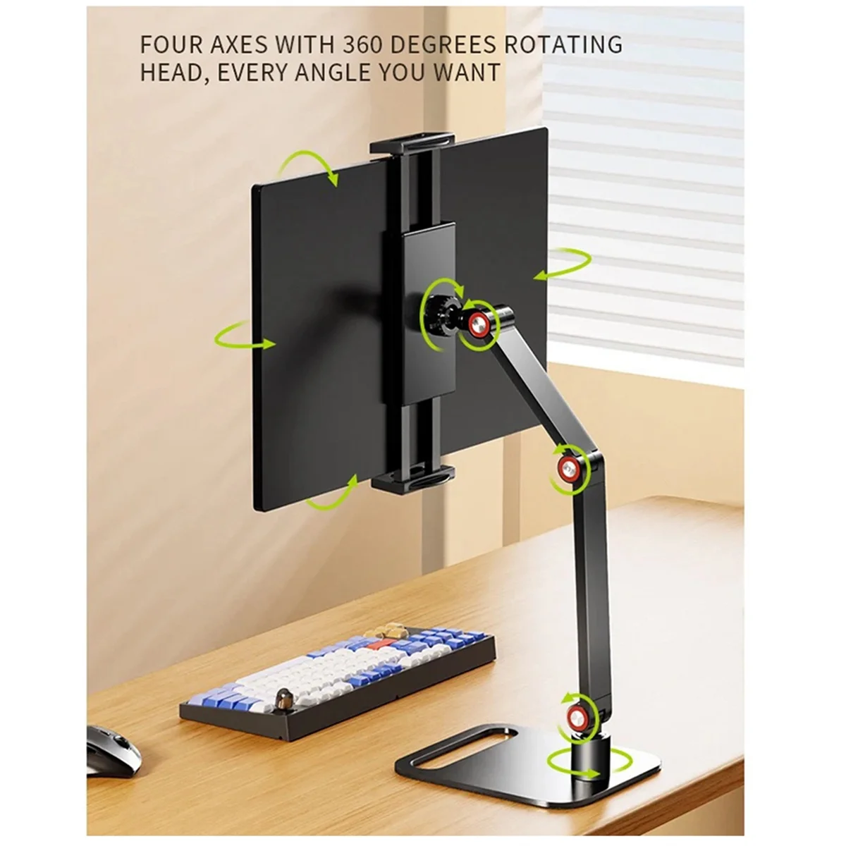 Portable Monitor Stand Adjustable 360° Swivel Bracket Tablet Holder Compatible with Tablet Desktop Clamp Stand