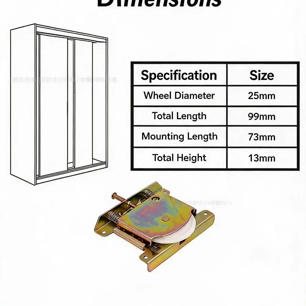 Sliding Door Roller Assembly for Wardrobe and Cabinet Doors with Proven Durability and Consistent Performance Under Load