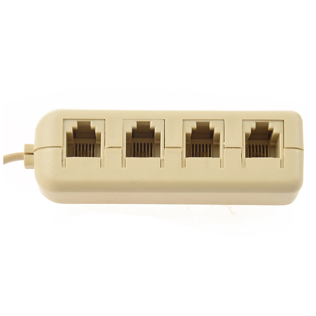 Adaptador divisor de telefone modular, 4 vias bege, RJ11, 6P4C a 6P4C