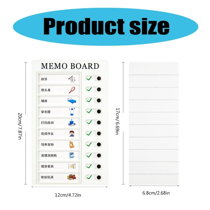 어린이 집안일 차트 일상 계획을 위한 휴대용 정기 체크리스트 보드