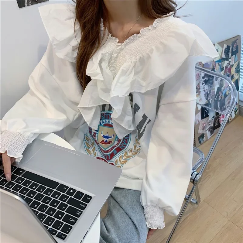 New Fashion Casual Vintage Oversize Printing Graphic Hoodies Women Sexy Tops Female Lady Nice Aesthetic Cool Girls Sweatshirt