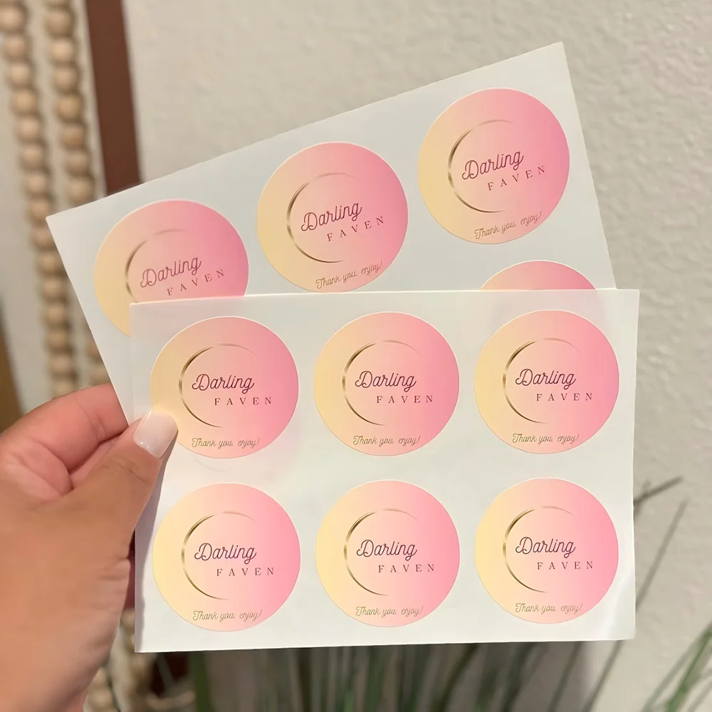 Anpassbares Aufkleber-Etikett mit individuellem Foto, Vinyl, mit Text-Logo, wasserdicht, personalisiert, rund, für Werbeveranstaltungen, Firmengeschenk – Detail 3