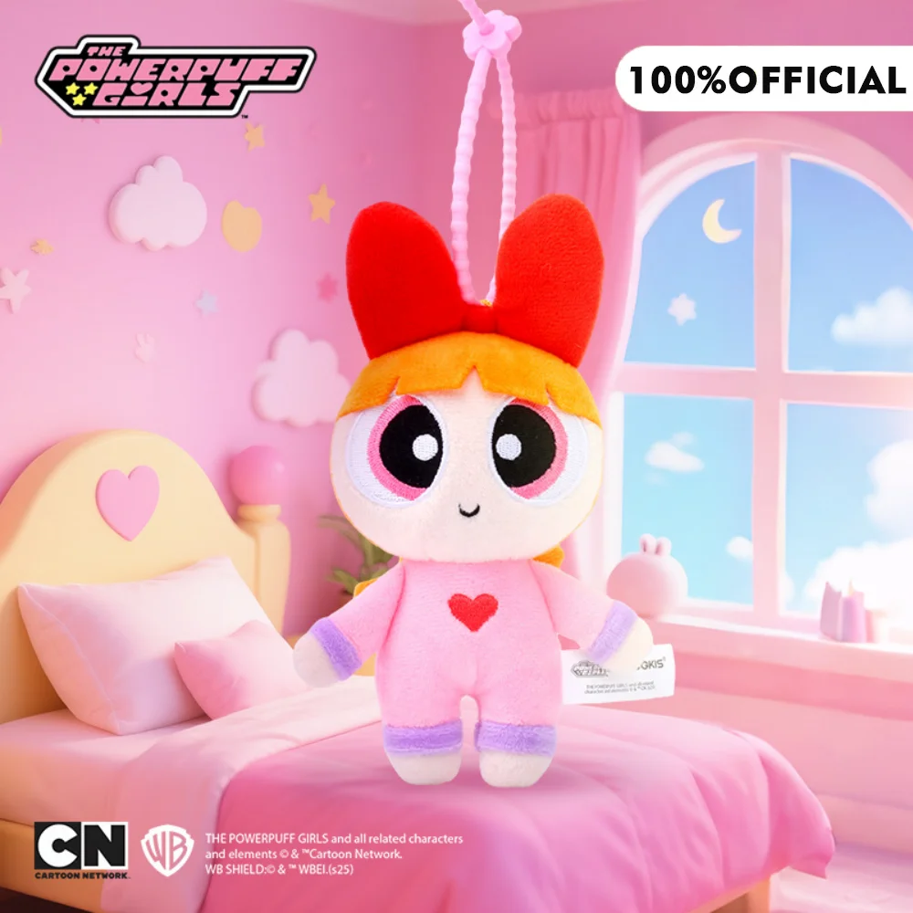جديد حقيقي Powerpuff الفتيات زهر فقاعات أفخم الدمى المفاتيح لطيف الكرتون Buttercup ظهره حلية هدايا عيد الميلاد #4