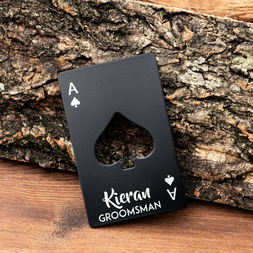 Personalized bottle opener, custom bottle opener, Ace of Spades bottle opener, wedding gift, custom playing card bottle opener