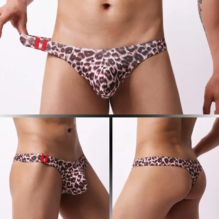 Juventude Sexy Low Waisted G String para homens, U Convex Pouch Underwear, Cartoon Print Umidade Wicking T Back Thong