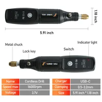 TUNGFULL Cordless Mini Rotary Tool Kit USB Rechargeable Grinder Pen Set For DIY Polishing Drilling Carving Craft Work 2