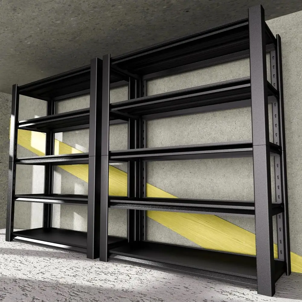 

Металлическая регулируемая стеллажная система с 5 полками, усиленная, 48x20x72.2, идеально подходит для промышленного использования, подвала или гаража, комплект из 2 штук