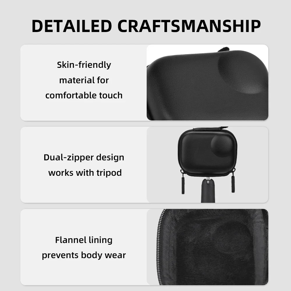 Torba do przechowywania Flymile dla Insta360 Go Ultra, etui z karabińczykiem, odporna na zarysowania torba na akcesoria do kamery z PU