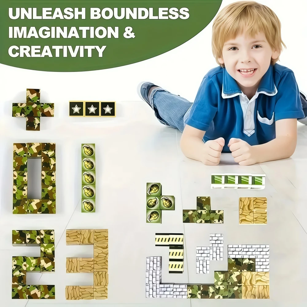Kreative Militär Thema Magnetische Bausteine Ziegel Berühmte Szene Welt Modell Set DIY Kinder Bildung Montage Spielzeug Jungen Geschenke