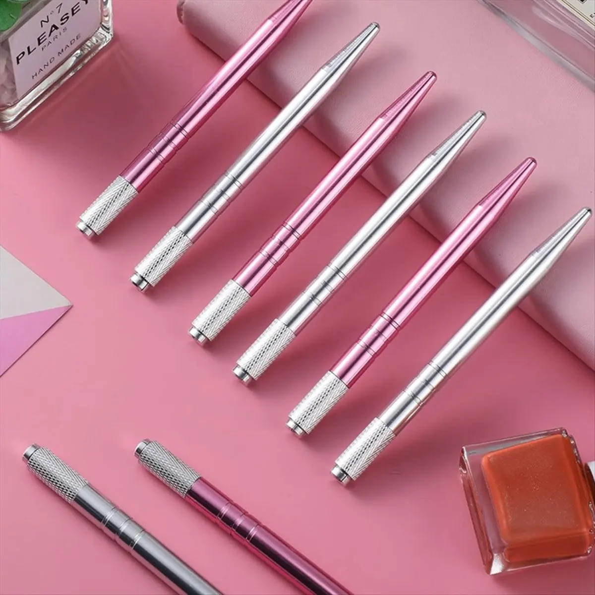 A45I 50 Count Microblading Pens Manual Eyebrow Pencils Microblading Supplies Aluminum Microblading Hand Tools for Cosmetics A