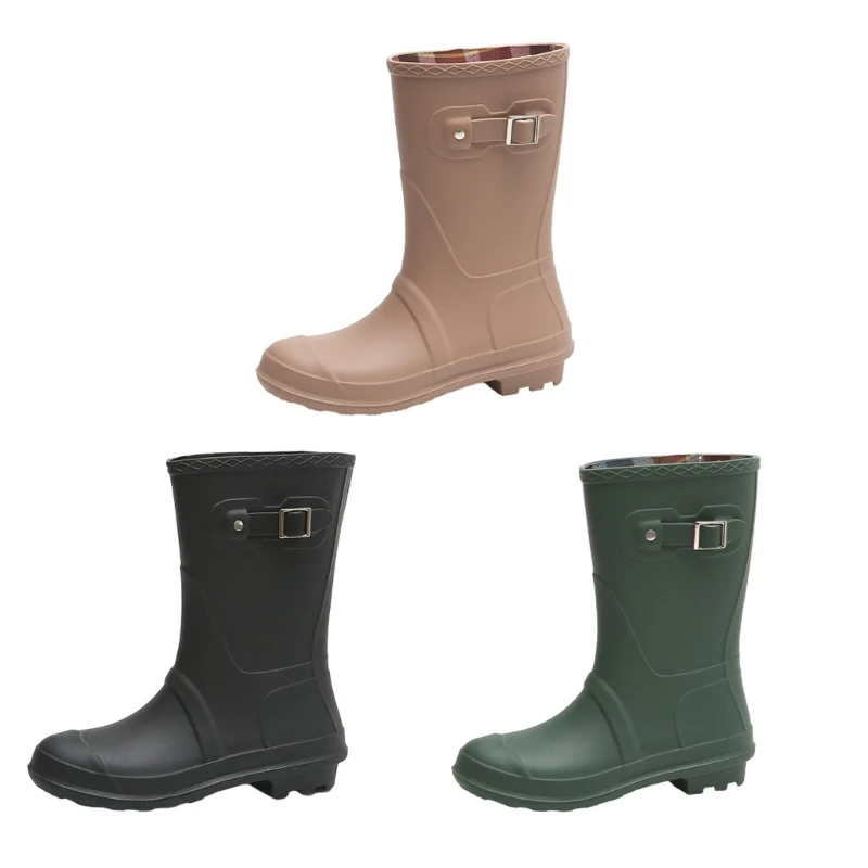 Botas chuva bezerro para meninas mulheres sapatos jardim impermeáveis ​​botas chuva femininas d5qc