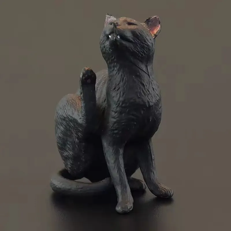 animal model scratch itch black cat ornament desktop house cats decoration MINI