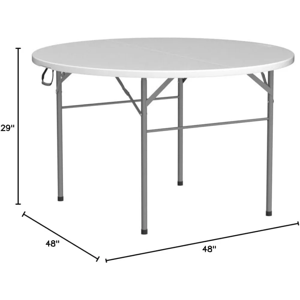 طاولة طعام بلاستيكية مستديرة قابلة للطي مقاس 48 بوصة، طاولة مطبخ محمولة لحفلات الزفاف في الهواء الطلق #3