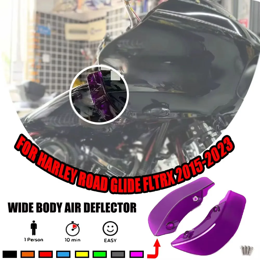 

Широкие воздухозаборники (дефлекторы) для Harley Road Glide FLTRX 2015-2023, защитные накладки на обтекатели из поликарбоната, индивидуальная защита от ветра