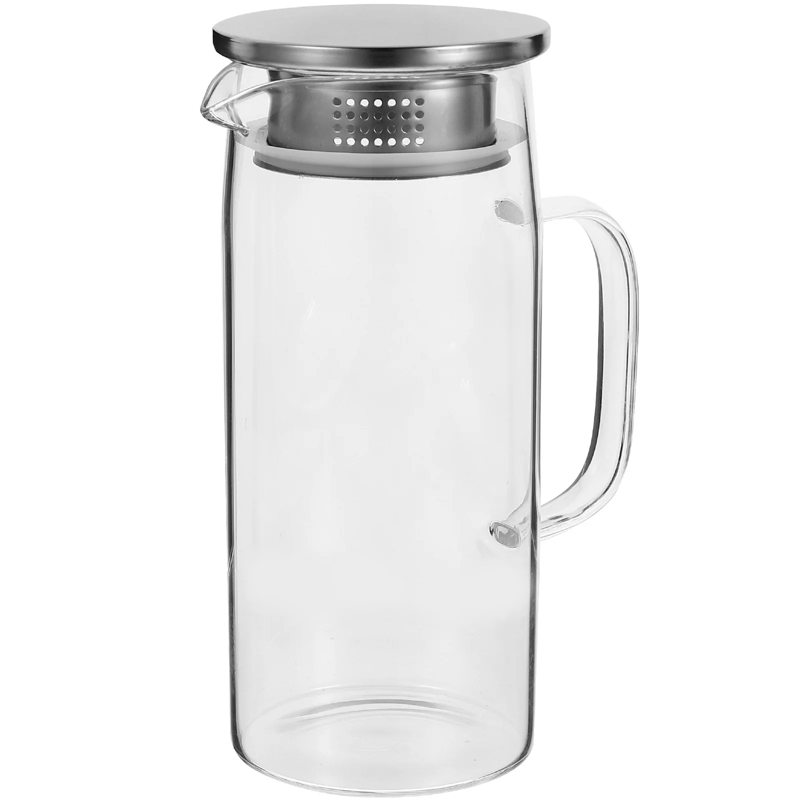 

Glass Pitcher Hot Cold Water Jug Juice Iced Tea Large Capacity Beautiful Appearance Longtime Use Glass Water Pitcher