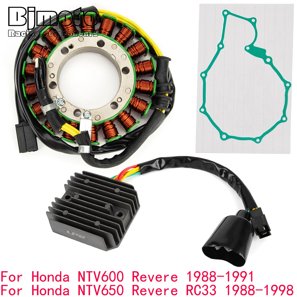 

NTV 600 650 1998 Engine Stator Coil+Voltage Regulator rectifier For Honda NTV600 NTV650 Revere RC33 1988-1997 With Gasket