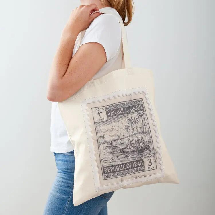 Iraqi Stamp of Marsh Arabs Tote Bag Woman shopper bag Lady bags free delivery bags