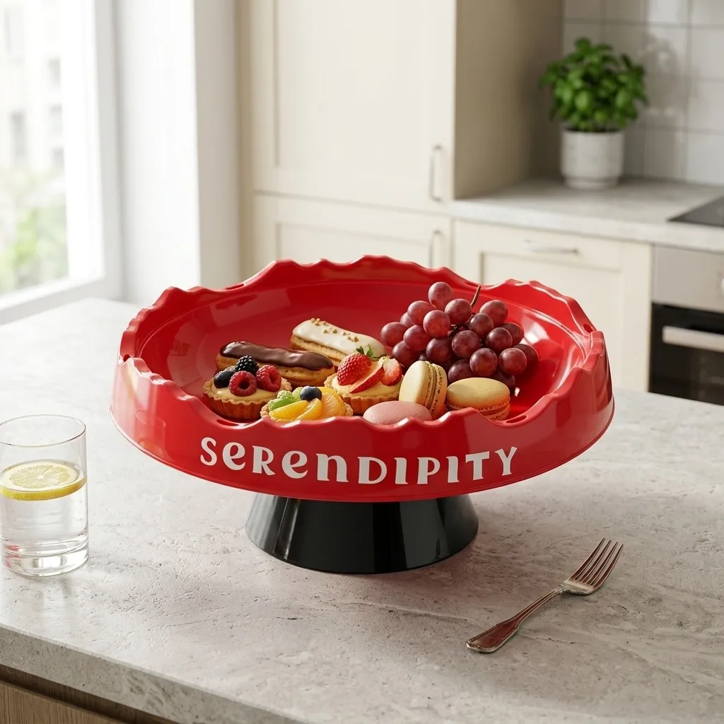 Wavy Plastic Cake Stand Detachable Pedestal Fruit Bowl Stackable Dessert Serving Plates With Drain Hole Snack Dish Tableware