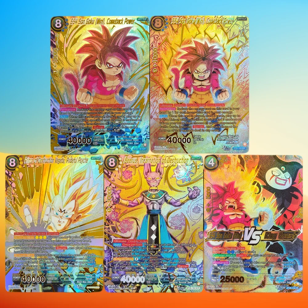

Proxy Dragon Ball Super Fusion World English BT28 Son Goku Comeback Power Prince Destruction Vegeta Beerus Collection Card Toy