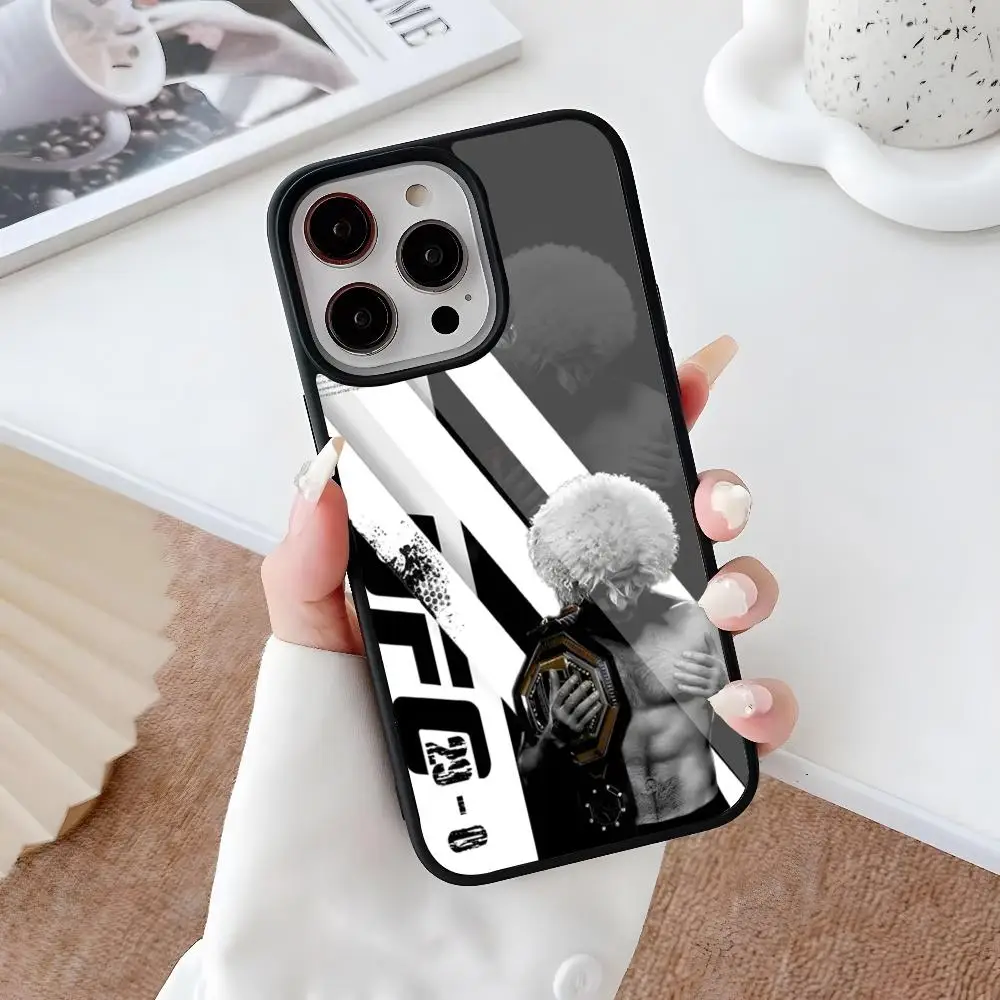 Khabib U-UFC Phone Case for Iphone 16 15 14 13 12 11 Pro Max Mini 8 Plus Se Xr X Xs 2020 PC+TPU Cover