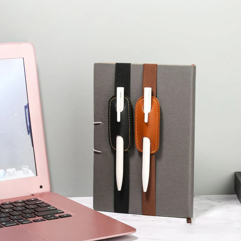 1pc verstellbarer Gummiband Stift halter bunte pu Leder Stift Ärmel Tasche elastische Notebook Stift halter abnehmbar
