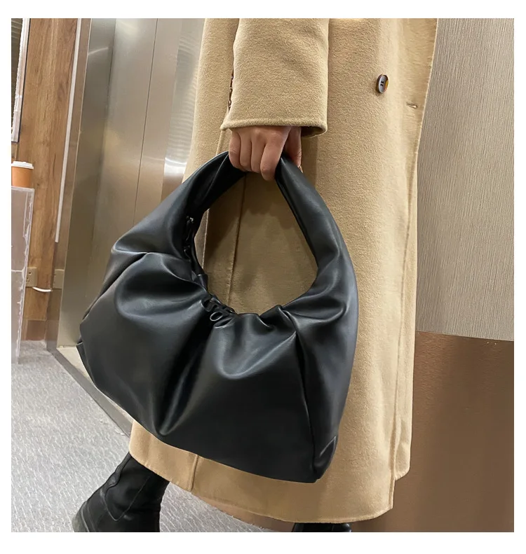 New Female Bag Tote Luxury Brand Women\'s Handbag Soft Pu Leather Shoulder Bags for Women Folds Dumpling Totes Handbags New