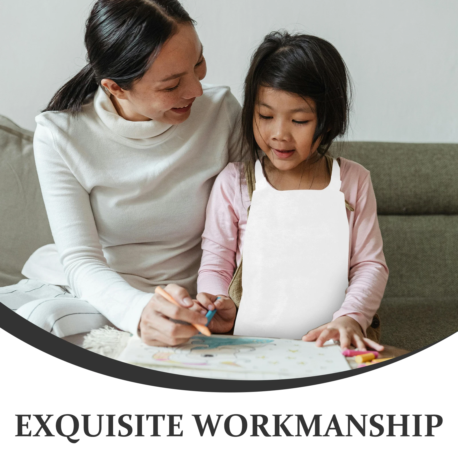 

10Pcs Waterproof Painting Aprons White Non-Woven 's Apron Multi-Function Stain Resistant for DIY Art Baking Drawing