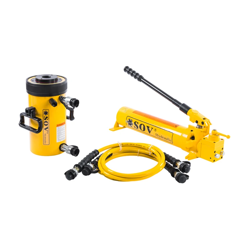 100Ton 700Bar RRH-1006 Double Acting Heavy Duty Hollow Plunger Steel Hydraulic Jack Cylinder Pull Push