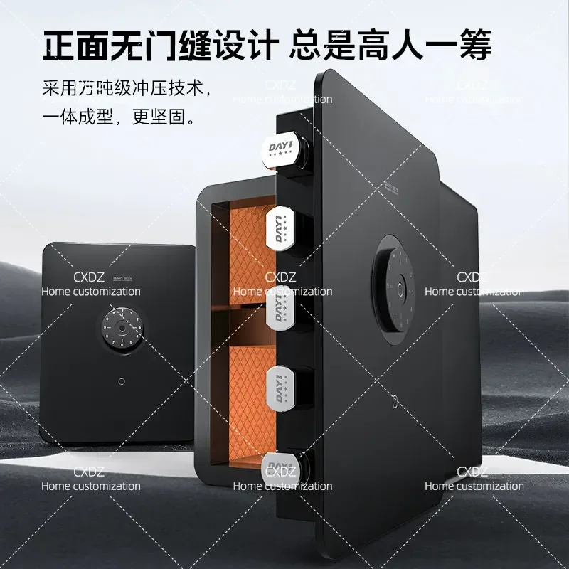 50CM Matte Touch Screen Fingerprint Password Safe Box All Steel Anti Theft Security Cabinet for Home Office Small Storage
