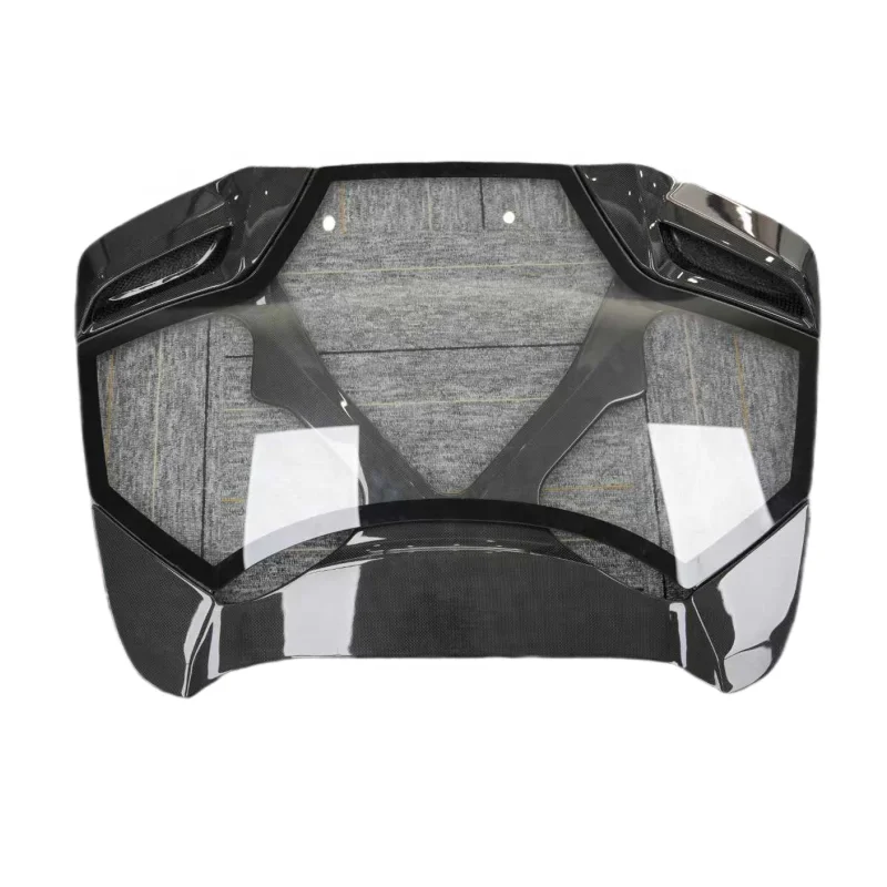 

For Ferrari 488 Spider Cap Style Dry Carbon Fiber Transparent Rear Engine Hood