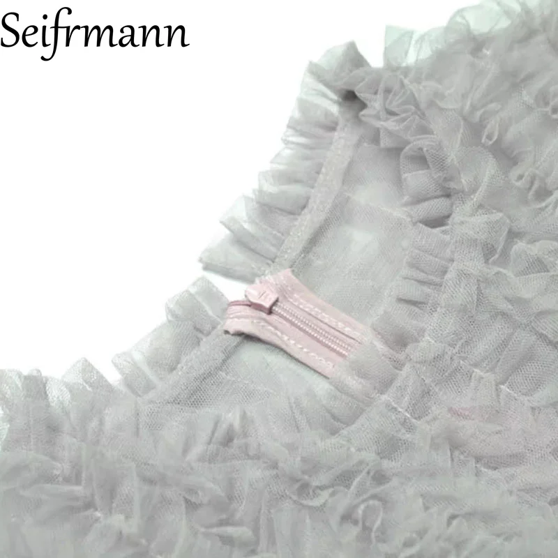 Seifrmann 봄과 여름 새로운 스타일 여성 드레스 스팽글 패션 페르시 짧은 소매 빈티지 우아한 파티 드레스