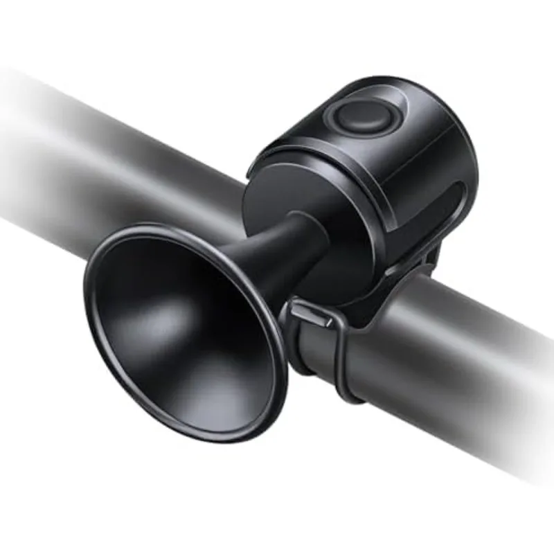 

120db Electric Bike Horn, Loud Bicycle Horn for Handlebars, Bike Bell with 3V Button Battery Operated, Bike Horn for Adults Kids