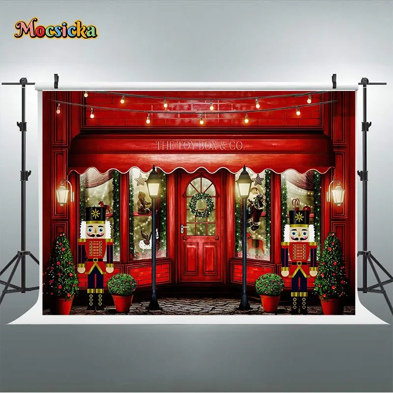 Nutcracker Photography Background Christmas Toy Store Party Decoration Supplies Kids Holiday Photo Backdrops Studio Props Banner
