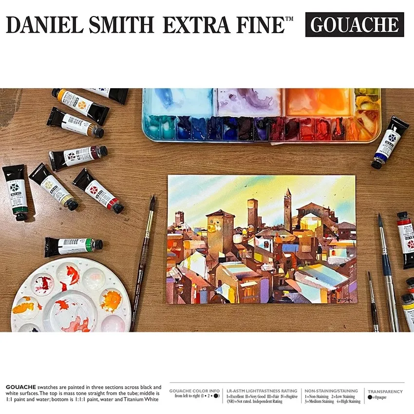 DANIEL SMITH new product GOUACHE Opaque Watercolor Paint Ultra Fine Gouache Paint Designer 15ml Artist Art Supplies