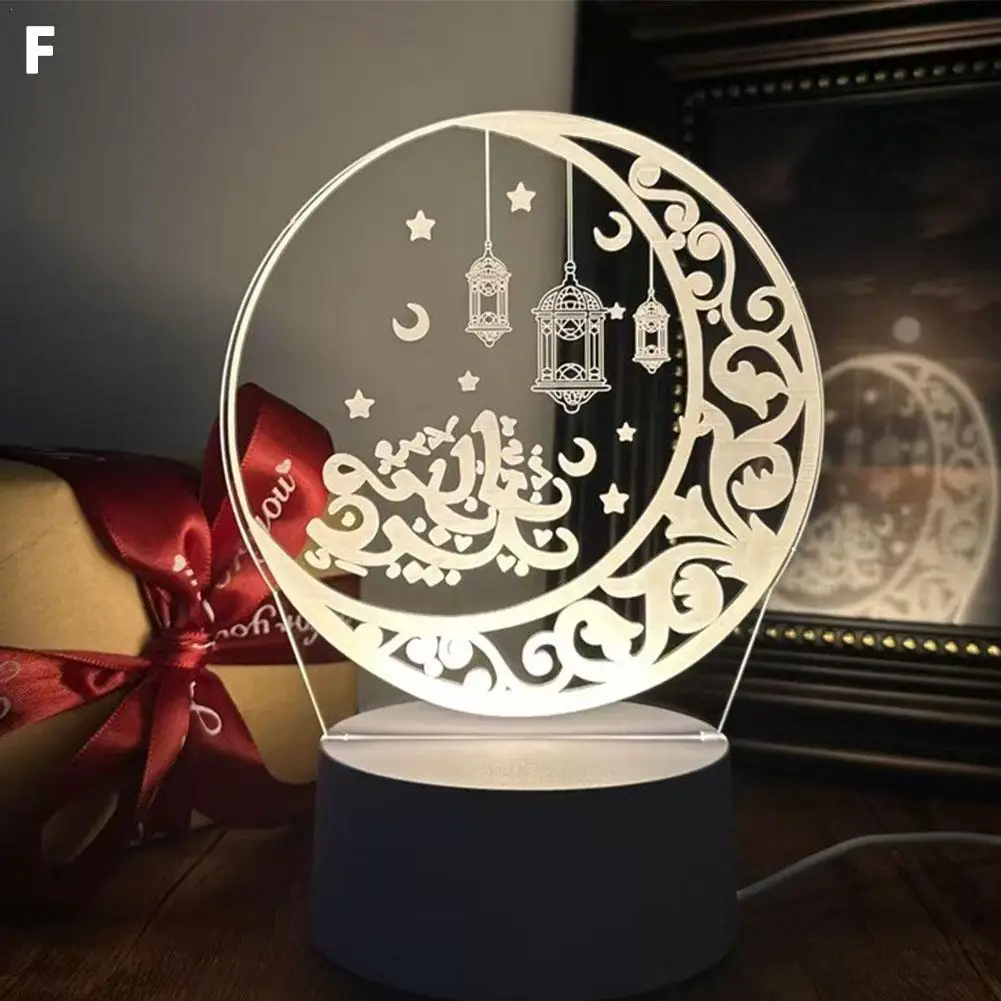 عيد مبارك أكريليك LED زخرفة ضوء الليل رمضان كريم ديكور المنزل 2026 هدايا حفلات المهرجانات الإسلامية الإسلامية #1
