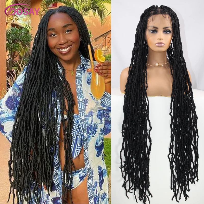 Synthetic Butterfly Locs Dreadlock Braided Wigs Long 40'' Faux Locs Crochet Hair Braids Curly Twists Box Braids For Black Women