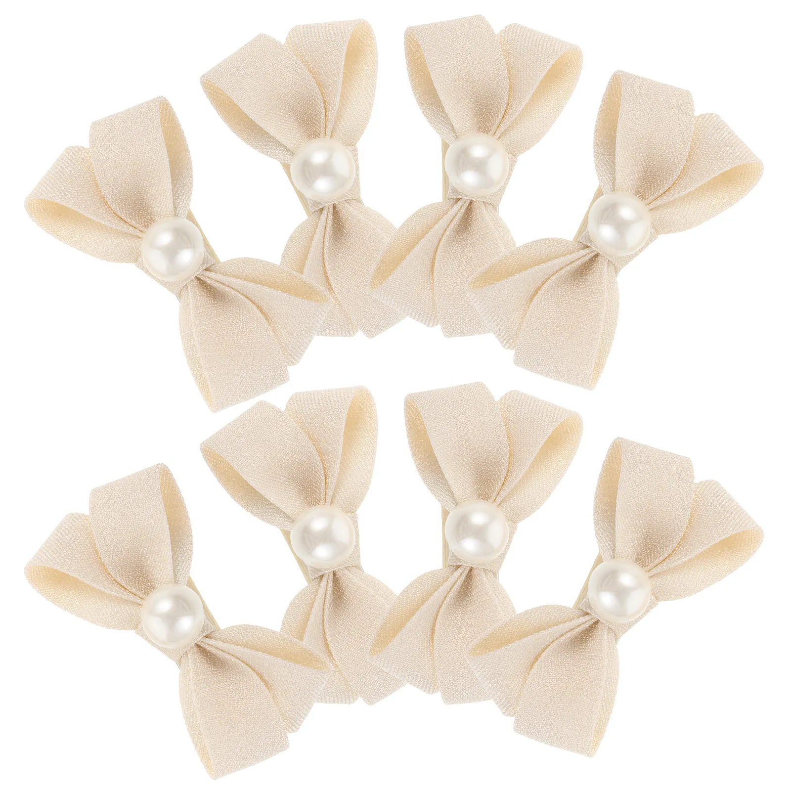 

Набор из 8 заколок-бантиков для девочек: элегантные заколки-крабики с искусственным жемчугом для малышей и маленьких девочек, надежные и удобные