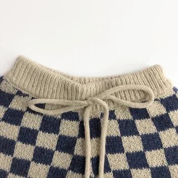 Kids Plaid Cotton Cardigan 6 2024 Spring Autumn Children Knitted Plaid Sweater Boy Baby Knit Cardigans Toddler Girl Casual Long Sleeve Coat Kid Cotton Jacket 6