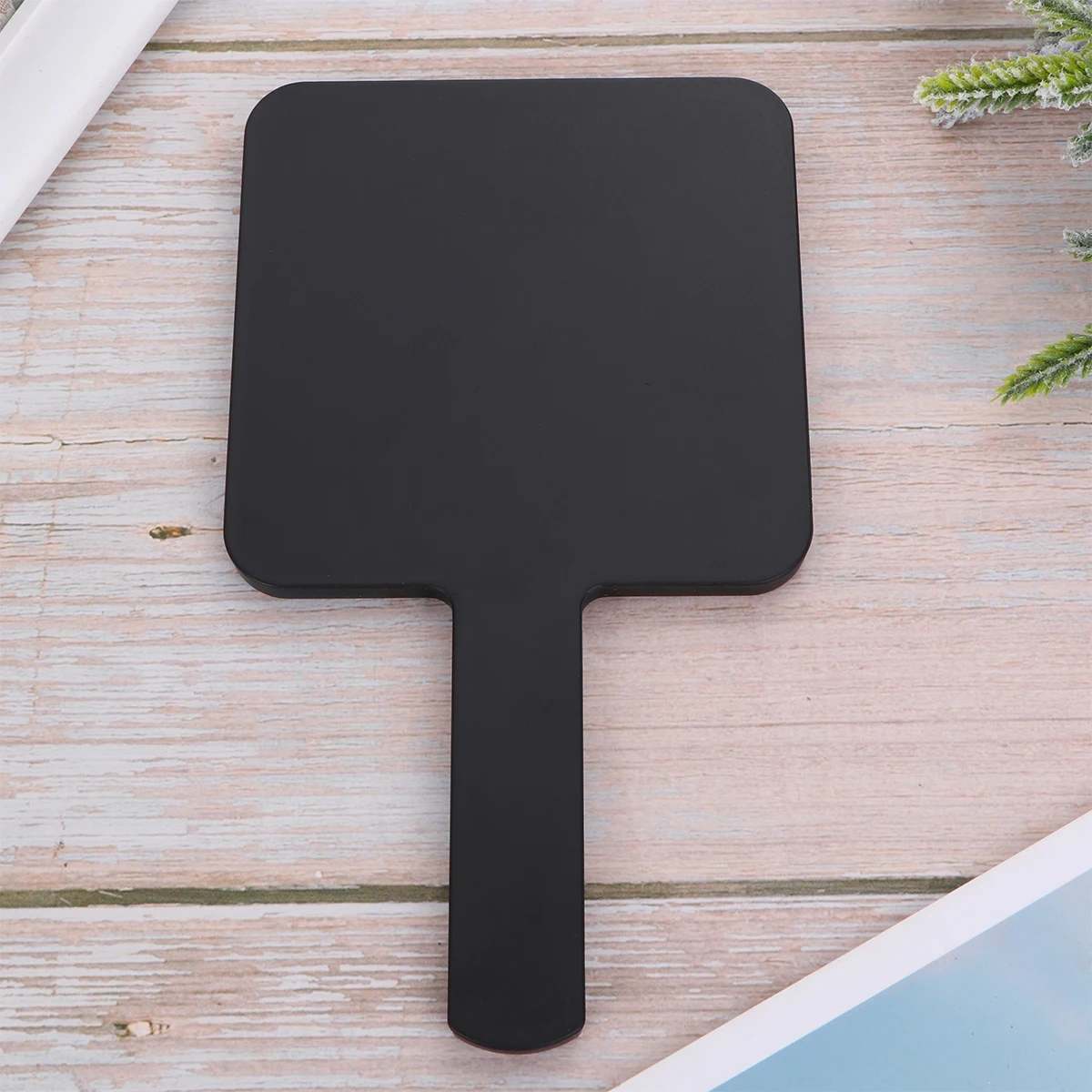 Ręczne lusterko do makijażu 90x160mm czarne przenośne lusterko kompaktowe z przezroczystą powierzchnią idealny prezent dla kobiet