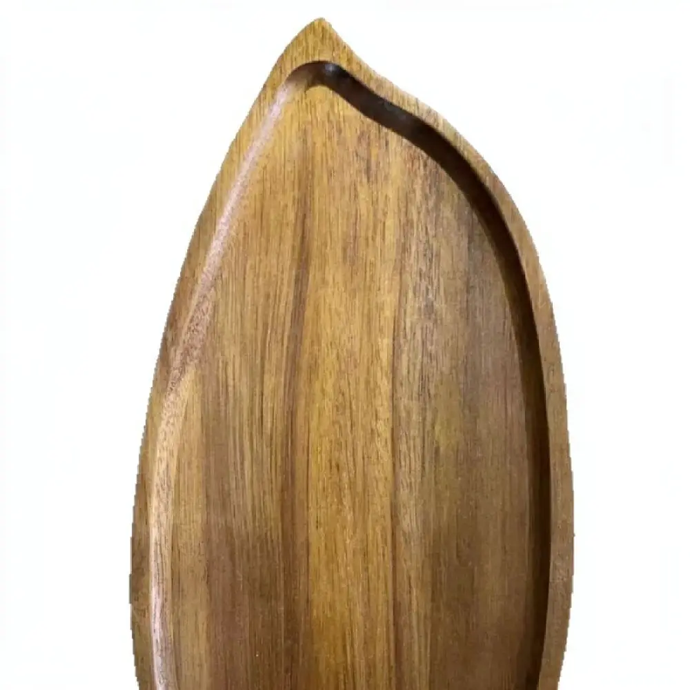 Modern Leaf Pattern Wood Tray Aesthetic Food Serving Plate For Sushi Appetizers Snacks Kitchen Tableware Essential