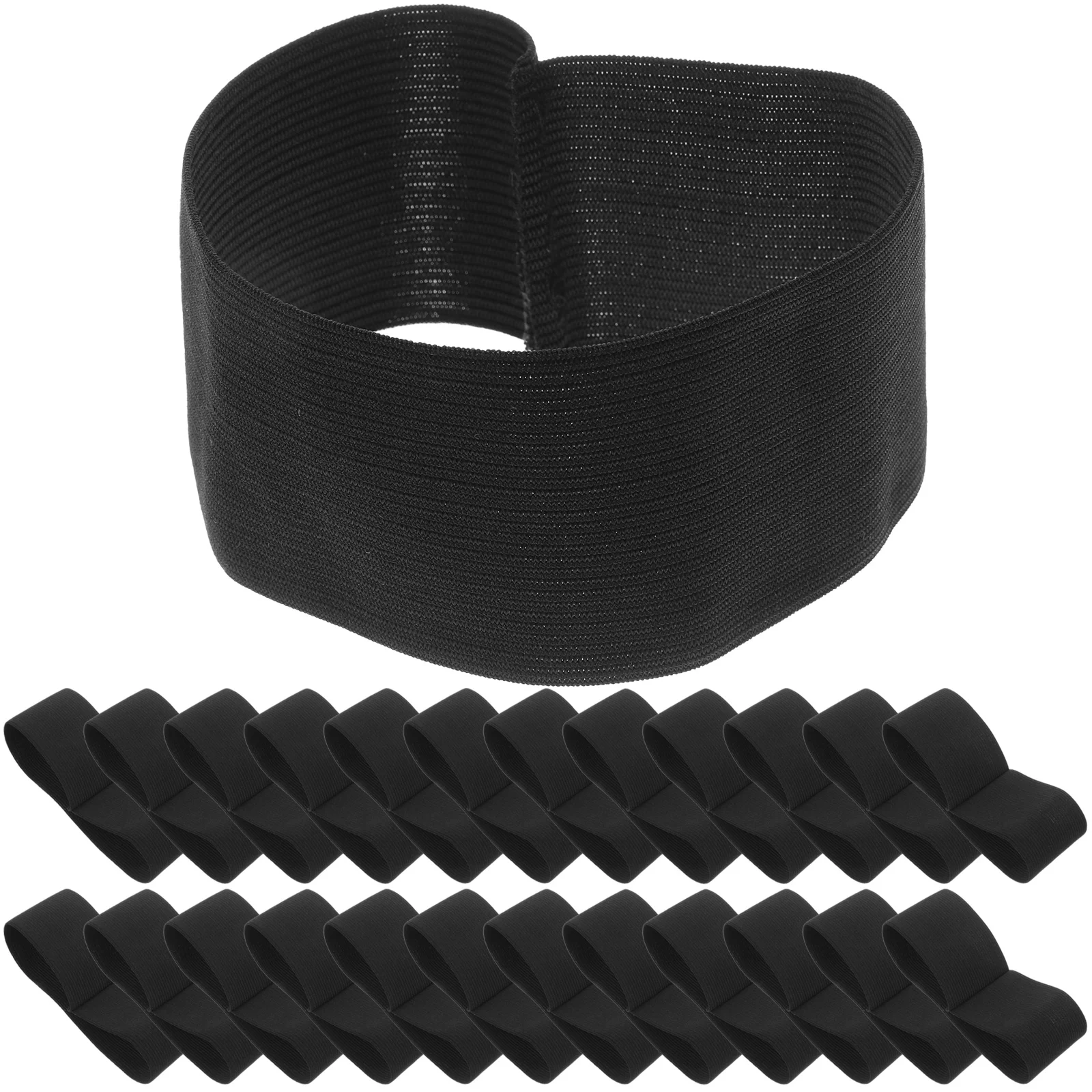 Petyoung Lot de 15 brassards élastiques noirs pour deuil et football Petyoung Lot de 15 brassards élastiques noirs pour deuil et football