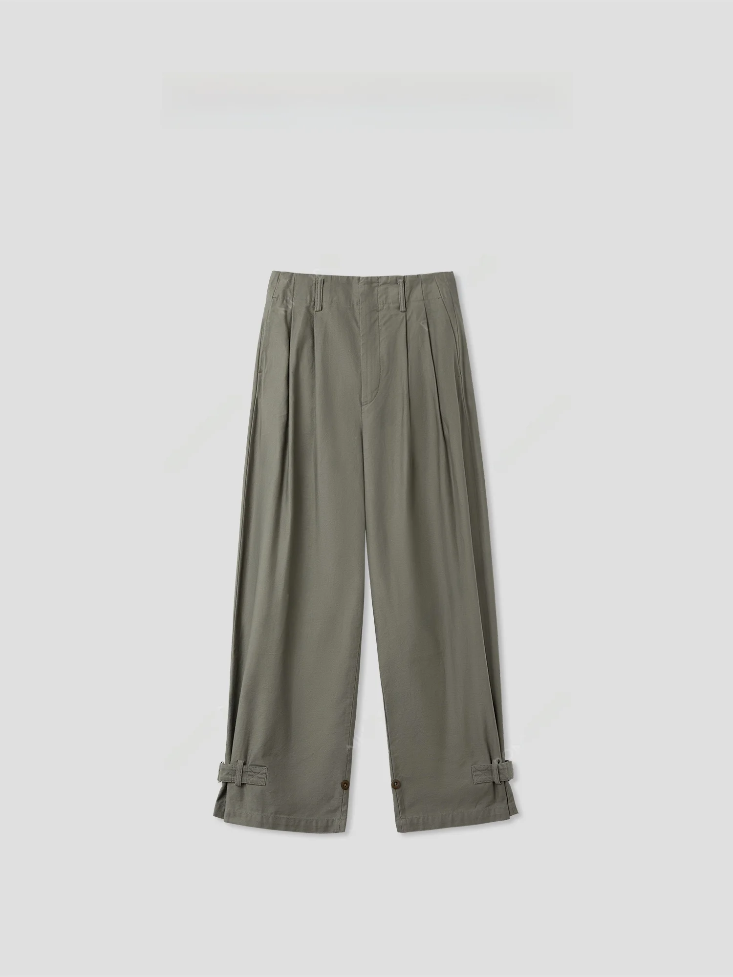 

Romi Studio Retro Japanese Fabric Arcuate Tapered Workwear Pants RWCAX85295 Ladies Casual Trousers Comfortable l Waist