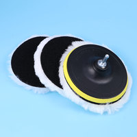 5 pcs 6 Inch Car Polishing Wool Pads White Reusable Waxing Buffing Sealing Glaze Auto Detailing Kit Strong Foam Sponge Pads For