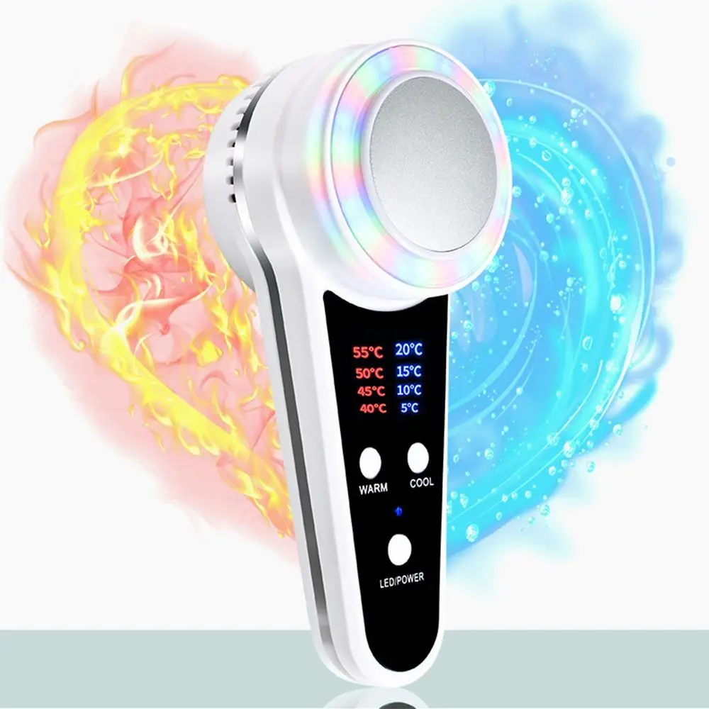 

Rechargeable Photon Beauty Instrument Skin Lifting Anti Wrinkle Hot Cold Hammer Red Blue Green Light Introduction Instrument