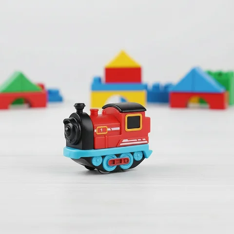 Magnetic Train Toy Magnetic Connection Locomotive Battery Operated Engine for Toddlers Preschool Learning Building Blocks Gift