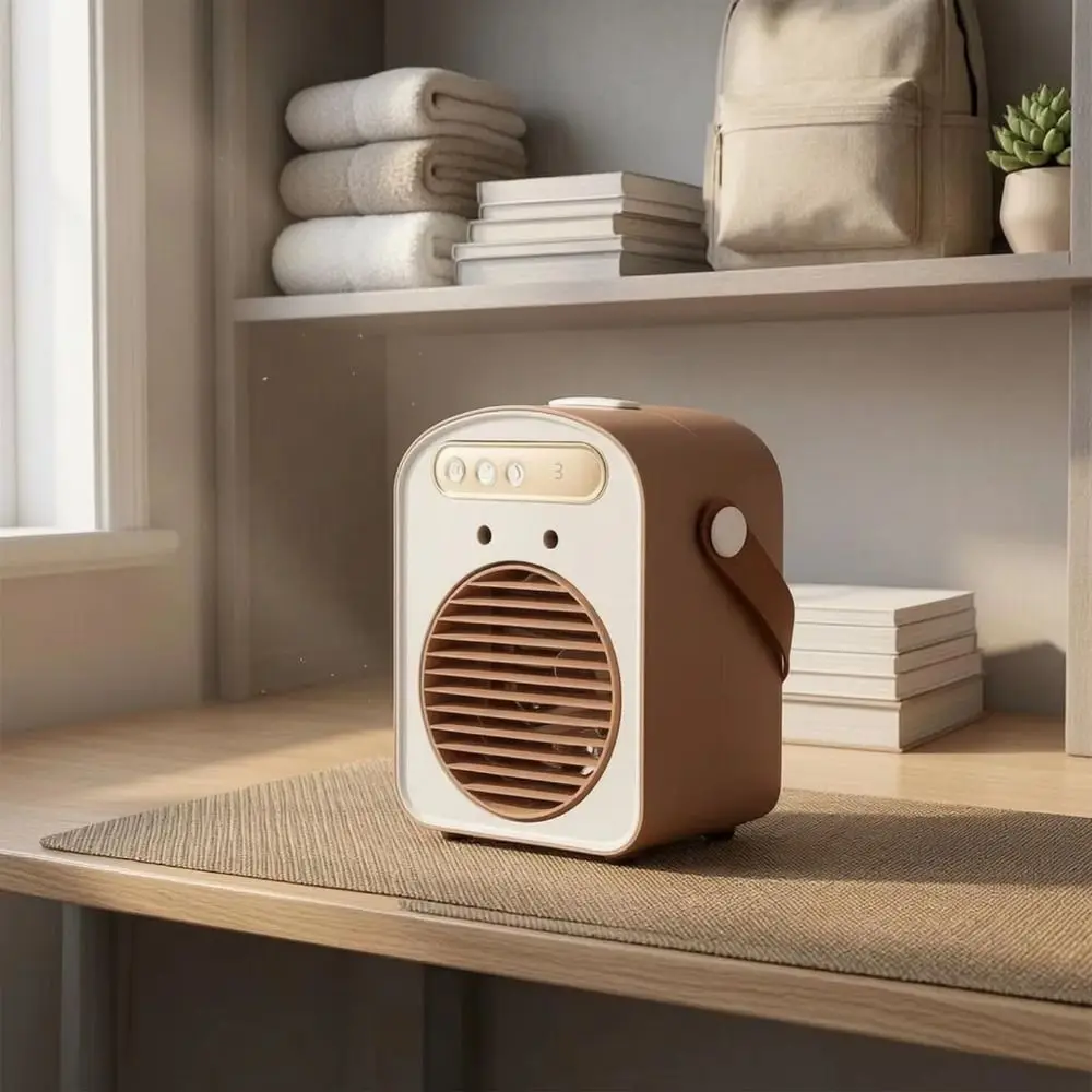 Dual Head Mist Fan Water Cooling Low Noise Humidifier Fan Adjustable Settings Dual Mist Nozzles Air Conditioner Fan Office Use