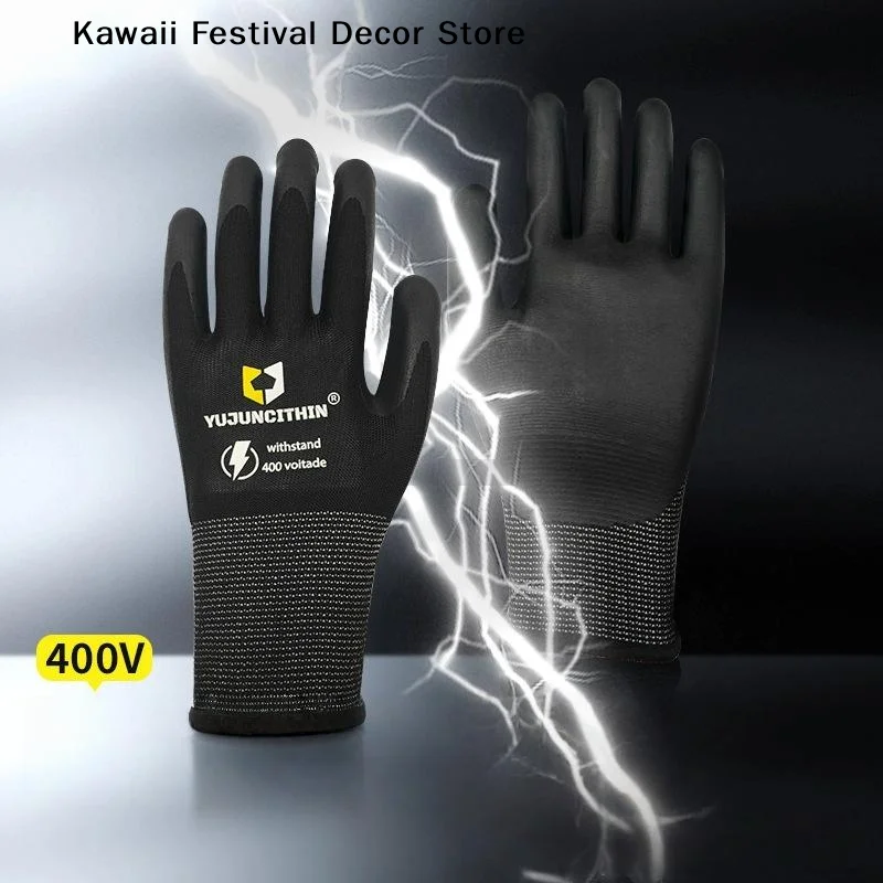 Electrician Insulating Gloves Withstanding Voltage 400/500V Rubber Insulation Glove For Electrical Maintenance,Home,Construction