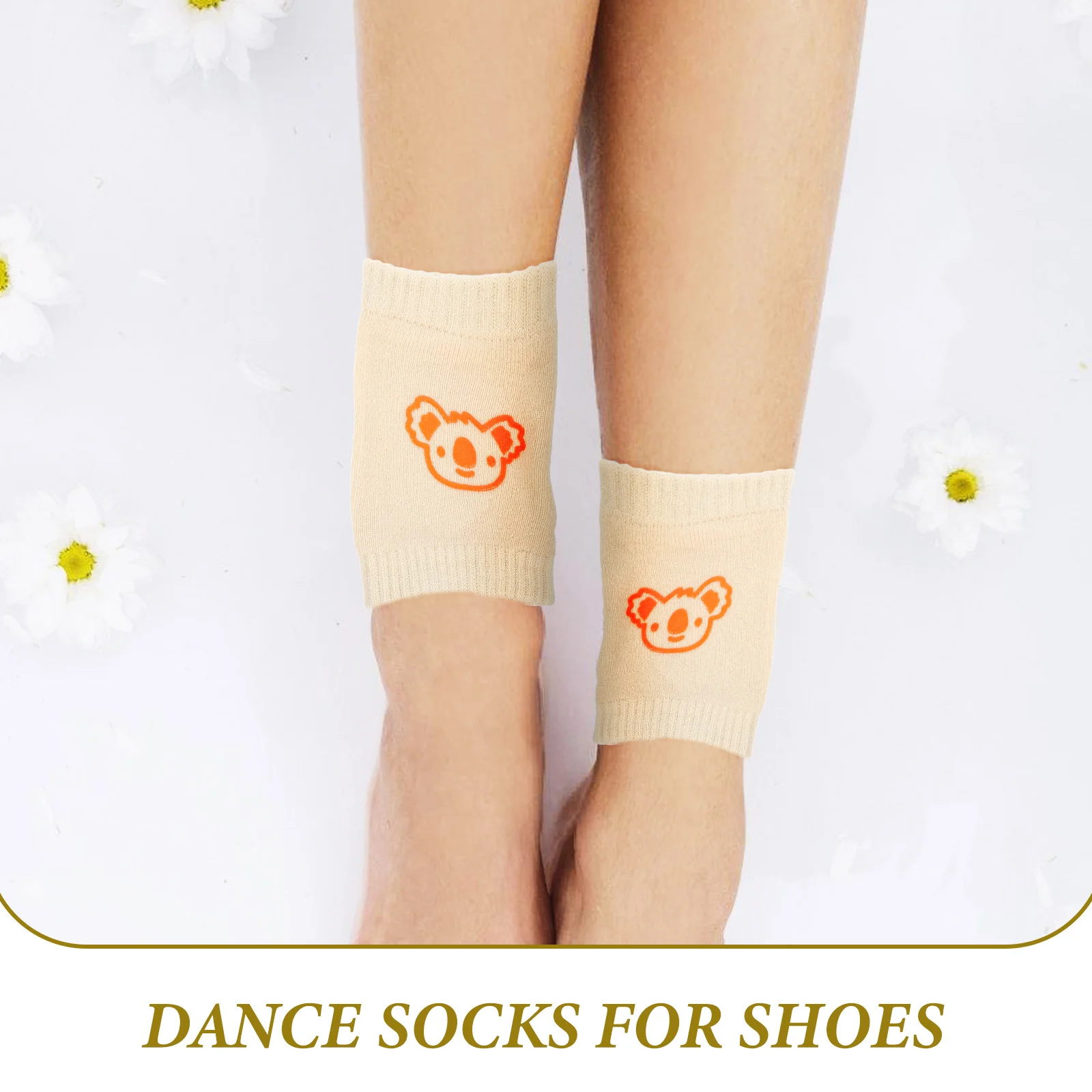 

2Pairs Dance Socks Shoes Protector Cotton Shoe Socks Dancer Accessory Anti-Slip Durable Shoe Covers for Dance Practice Floor